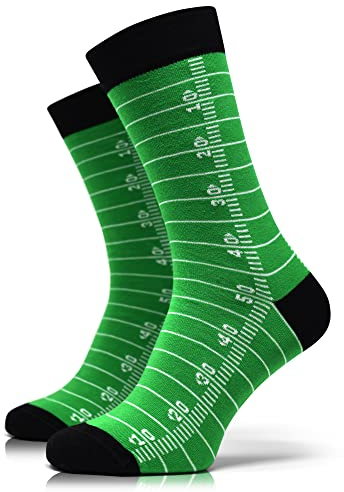 40YARDS American Football Spielfeld Socken - Unisex für Männer, Frauen & Kinder, One Size (Einheitsgröße: 37-46) - Geschenk für Football Fans