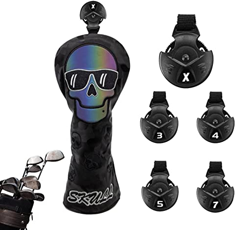 Pacienjo Couvre-Putter maillet | Couvre-Chef Skull Mallet Club avec Plaque d'immatriculation,Housses Club Golf à Doublure délicate, Housse Putter Lisse pour Bien protéger Vos Clubs