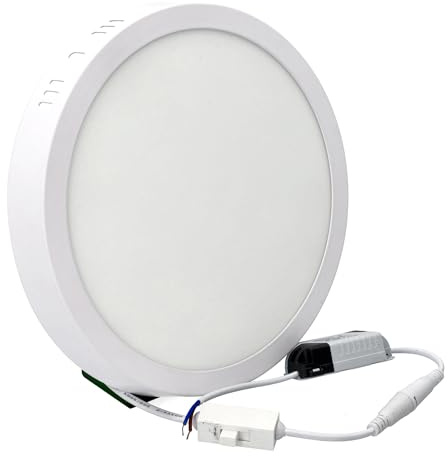 Jandei - Downlight LED 18W CCT redondo superficie blanco (3000K, 4200K,6000K). Dimesiones 210 x 28 mm. Perfecto para casa, salón, dormitorio, pasillo. Ahorro de energía.