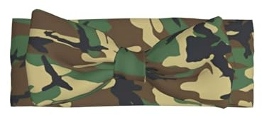 JaoXer Grünes Militär-Camouflage-Baby-Schleifen-Stirnband, weiche Schleife, Haarschmuck für Babys, Neugeborene, Säuglinge, Kleinkinder und Kinder