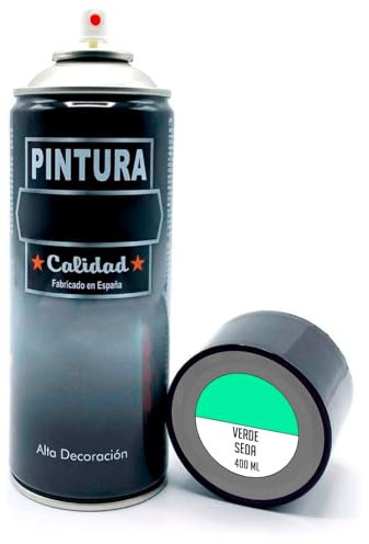 AC - Bote de Pintura en Spray - Fabricado en España - Ideal para cualquier superficie, Madera, Metal, Cartón, Piedra o Cerámica - Capacidad de 400 ML - Color Verde Seda