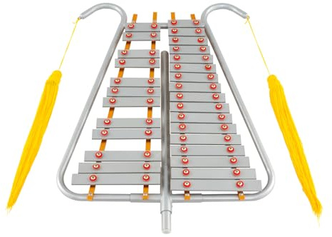 COSTWAY 29 Noten Glockenspiel, Aluminium Marsch-Xylophon mit verstellbarem Griff, 2 Schlägeln, Gürtelclip und Gürtel, Percussion Instrument, Metallophon für Erwachsene