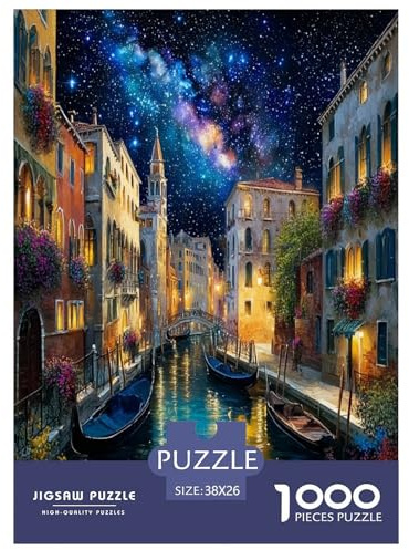 Ciudad de luz Nocturna Puzzle De 1000 Piezas, Moderno DIY,Entretenimiento Creativo Clásicos para Adultos Y Niños A Partir De 12 Años Imposible Rompecabezas - Decoración del Hogar 38x26cm/1000pcs