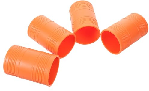 HONITANO 4 st set med 4 orange plastfat tärningskoppar, shakers för brädspel, Ktv Party och spelkvällstillbehör, resetärningshållare för