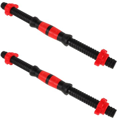 DIYEAH Manubri da 40 Cm con Collari Spinlock Set da 2, Barre per Bilanciere con Zigrinatura Antiscivolo e Dadi di Fissaggio, Attrezzi per Allenamento Forza e Riscaldamento Colore Casuale