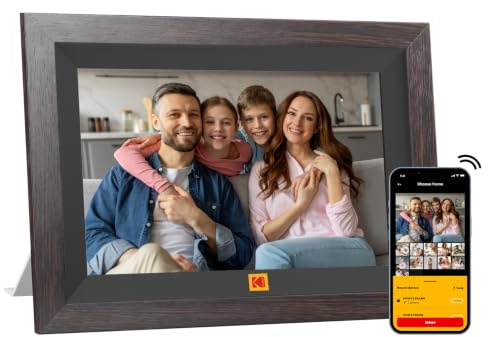 KODAK Cornice fotografica digitale WiFi da 10,1, 1280 x 800 HD, IPS, touch screen, elettronica, memoria da 32 GB, rotazione automatica (nero, 25,1 cm)