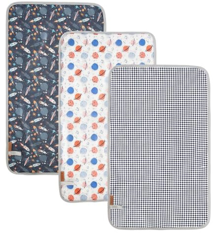 Hamur Home bärbart skötunderlägg vattentätt 40 x 70 cm set om 3, återanvändbar baby skötmatta maskintvättbar för resor wrap clutch (grå)