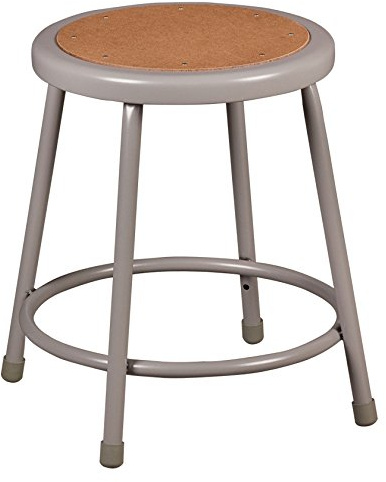 Steel Stool with Hardboard Seat, 18 Seat Height