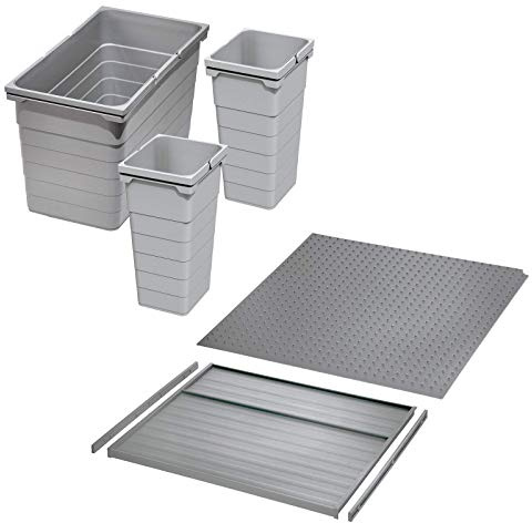 Ninka Système Tri des Déchets eins2vier KB 600 mm, Épaisseur latéral 16 mm Hauteur 330 mm 2x 11,5L, 1x 25L, 1x 60cm