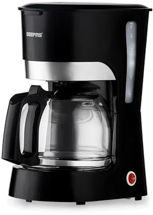 GEEPAS 1000W Filter Coffee Machine, 1.5L | Coffee Maker for Instant Coffee, Espresso, Macchiato & More | Boil-Dry Protection, Anti-Drip Function, Automatic Turn-Off Feature | 2 Year Warranty