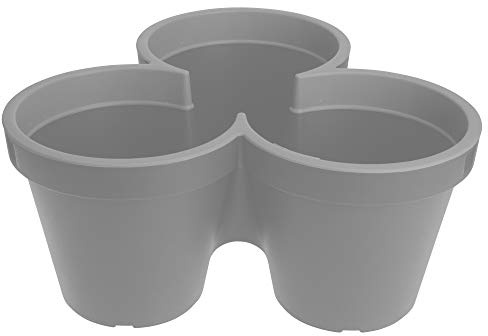 URBNLIVING Stackable Vertical Garden Planter Pot Vegetable Fruit Flower Plant Indoor Outdoor Garden Tower (Grey)