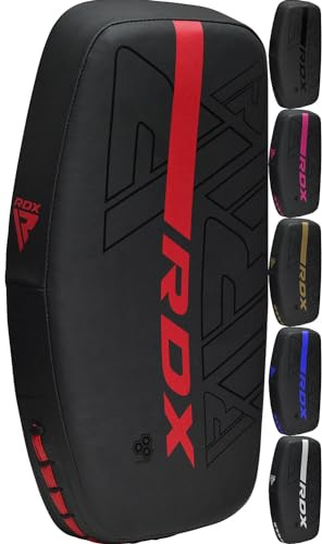 RDX Pao Boxe Thai Incurvé Bouclier de Frappe Kick boxing, MuayThai Poignée Solide, Strike Shield Pad Maya Hide Cuir Pattes d'ours pour MMA Entraînement, Arts Martiaux, Taekwondo, Sports de Combat NOIR
