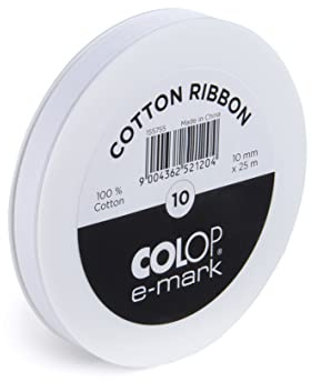 COLOP - COLOP e-Mark (10mmx25m) Weiß Baumwolle Schleife Zubehörteil für Handy, Mobiltelefon Drucker - 1 Stück
