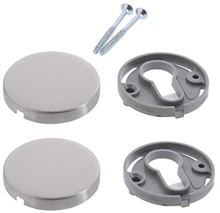 ToniTec Blindrosettenpaar aus Edelstahl rund mit Smart-Clip inkl. Befestigungsmaterial