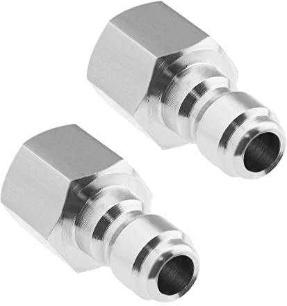 eMagTech 2pcs Adaptateur de Nettoyeur Haute Pression 1/4 Pouce Femelle Raccord NPT Prise de Connexion Rapide Coupleur en Acier Inoxydable 304 pour Lance de Pulvérisation 5000 PSI