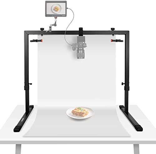 NEEWER Overhead Camera Mount Rig Soporte Cámara Cenital, Plataforma Montaje de Múltiple Dispositivo de Mesa de Acero Resistente Profesional con Abrazaderas Fondo, para Escritorio≥3,3'/1m Largo, ST100