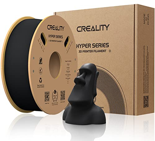 Creality offizielles 3D Drucker Filament, Hyper PLA High Speed Filament, 1.75mm 3D Druck Filament für Hochgeschwindigkeitsdruck, Maßgenauigkeit +/-0.02mm, 1kg/Spule - Schwarz
