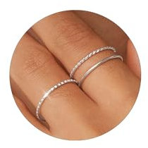 ZHESHY 3 Stück Gold Silber Ring Frauen 18k Vergoldete Dünner Goldene Ringe Set Stapelbar Verlobungsring Eheringe Statement Daumenring Fingerring Hypoallergene für Damen Mädchen Schmuck Größe 52-64