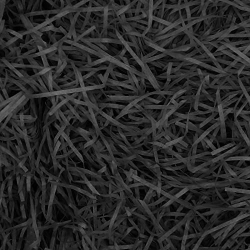 200g Raffia Material de Relleno para Cestas de Regalo Papel Triturado para Rellenar Cestas de Fiesta y Envolver Regalos para Decoraciones de Cajas de Regalo (Negro)