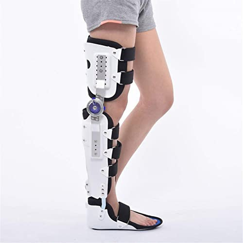 Rodillera ROM con Bisagra, Ortesis De Soporte De Rodilla con Poste Ajustable Protector Inmovilizador, Férula De Rodilla Estabilizadora De Pierna Completa, Pie Y Ortesis De Miembros Inferiores 502
