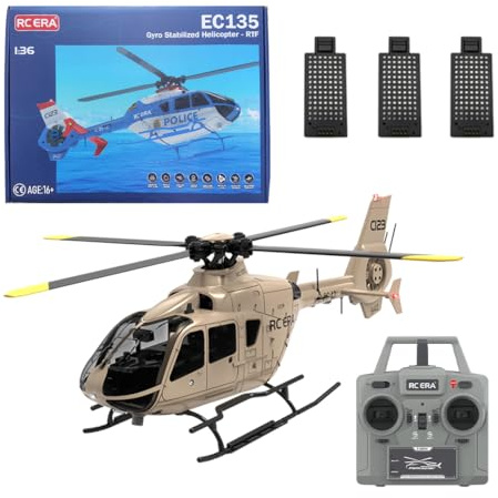 Meiurlex RC ERA C123 EC135 RC helikopter för vuxna, 2,4G 6CH fjärrstyrd flygmodell, 1/36 skala RC helikopter, gåva för vuxna och tonåringar (RTF-version)