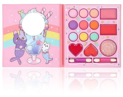 GWAWG Juego de maquillaje infantil para niñas, 14 colores, lavable, juego de maquillaje para carnaval, Halloween, Navidad, teatro, juego de maquillaje, regalo para niñas a partir de 3 años