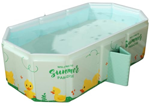 Bañera plegable para bebés, bañera plegable para bebés de 30, 7x17, 7x11, 8 pulgadas, con doble desagüe y pies de apoyo, portátil de plástico para niños de 0 a 8 años