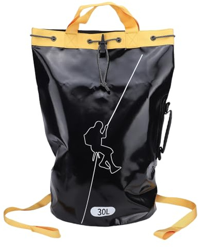 Mochila de Cuerda, Bolsa de Equipo para Escalada en Roca con Orificios de Drenaje y Perchas Internas para Rescate Al Aire y Barranquismo (30L)