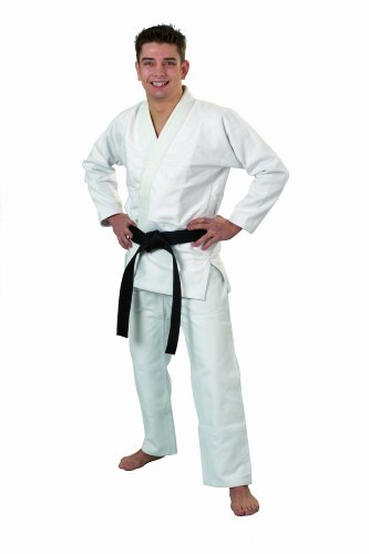 Ju-Sports Ju-Jutsu Anzug Pearl Pure Weiß A3 I Edler Jujutsu Anzug für Erwachsene I Klassisch schmaler BJJ Gi Herren I Doppelt verstärkter Brust- & Schulterbereich I 100% Baumwolle