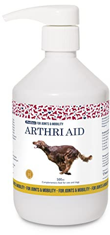 NutriScience Arthriaid Omega Dog Joint Supplement – Glucosamine, Chondroitin, MSM & Omega 3 – Supports Mobility, Relieves Stiffness & Promotes Cartilage Repair – 500ml