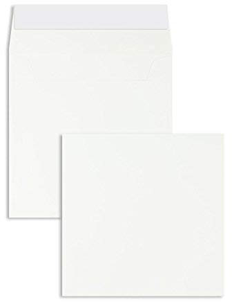 Briefumschläge, 100 Stück, Haftklebung mit Abziehstreifen, 160 x 160 mm, 100 g/qm Offset, Weiß