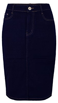 Fraternel Gonna di Jeans Donna Stretch Blu Taglia: XXL