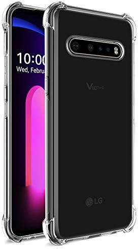 Starhemei LG V60 ThinQ Case, Shock-Resistant Flexible TPU Gasbag Protection Rubber Soft Silicone Anti Dropping Phone Case Cover for LG V60 ThinQ (Clear)