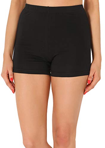Merry Style Damen Shorts Radlerhose Unterhose Hotpants Kurze Hose Boxershorts aus Viskose MS10-391 (Schwarz,M)