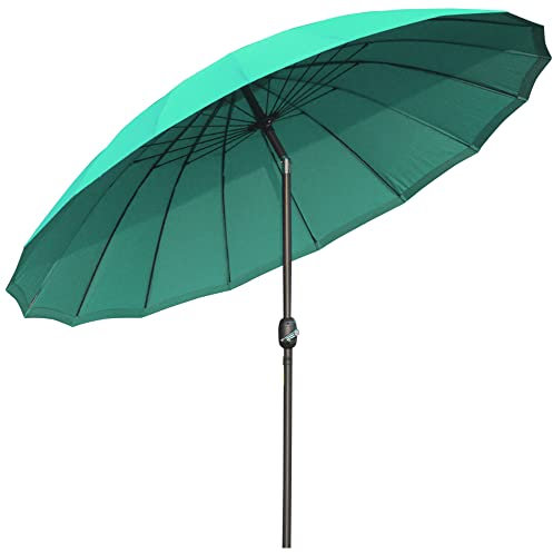Outsunny Ombrellone da Giardino 2.5x2.5 m Inclinabile con Manovella, Ombrellone da Esterno con 18 Stecche in Metallo e Poliestere 160g/㎡, per Cortile, Terrazza e Balcone, UV30+, Verde