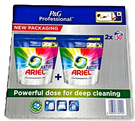 Ariel Professional All-in-1 Pods Farbe Waschmittelkapseln, 100 Waschgänge (2 x 50 Pods)