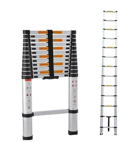 Échelle télescopique en acier de 3,2 m, antidérapante, avec 11 échelons, facile à transporter, charge de 150 kg
