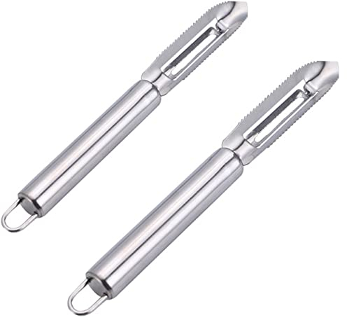BOBOZHONG Pelapatate,2 Pezzi Coltello Pelapatate Professionale in Acciaio Inox Pelapomodoro Pelapatate per la Cucina con Impugnatura Ergonomica Antiscivolo