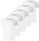 Teesmen Mens Plain T Shirt 5pack Cotton Multipack Crew Neck Tees Work Summer Short Sleeve Breathable T Shirt for Men Pocket White 4XL