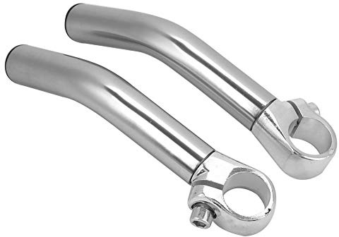 Aluminum Alloy Handlebar Bar End, 1 Pair Lightweight and Durable Bike Bar Ends, Fits 22.2mm Handlebars, Shock Absorption, Sleek Design, Suitable for Mountain and Road Bicycles(Silver)