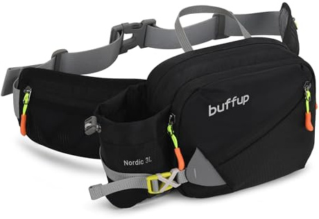 buffup® Marsupio Sportivo con Portaborraccia – Perfetto per Trekking, Running, Bici e Arrampicata