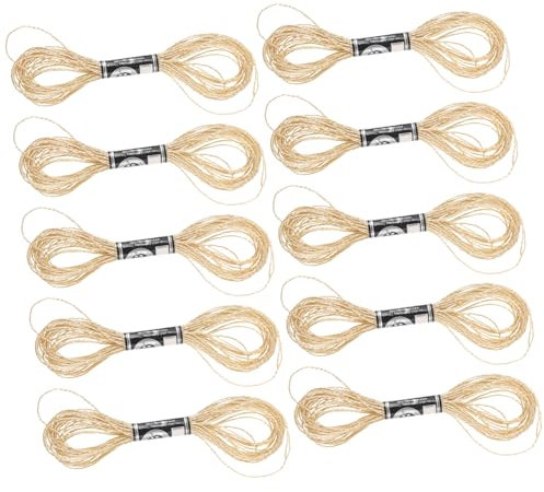 AUTSUPPL 12stücke Pack Metallic-stickgarn Handnähgarn Gold Für Nähen Und Handarbeiten