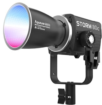 Aputure Storm 80c RGBACL Lampe vidéo LED, 80 W, Portable, avec CCT 1800-20000 K, étanche IP65, Plusieurs Modes d'intensité, Support V-Mount, contrôle Sidus Link APP