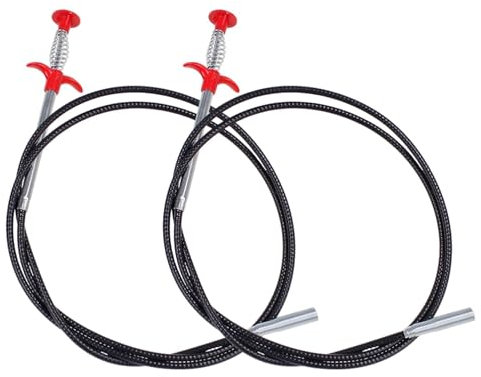 Lot de 2 pinces à griffes 200 cm/90 cm, pince de préhension flexible, spirale de nettoyage de tuyau, pince à quatre griffes pour cuisine, salle de bain et égouts