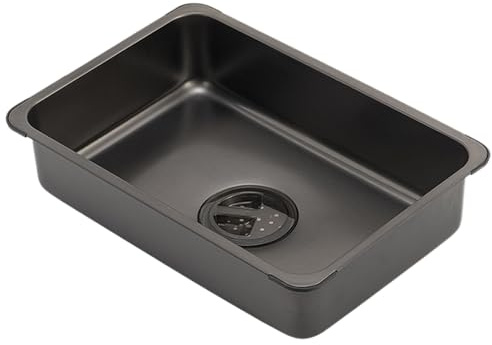 Fregadero de camping – Lavabo de acero inoxidable | Tina multiusos para lavar platos, lavabo de viaje al aire libre con drenaje, bandeja compacta para picnic, barbacoa, pesca, lavado de lavandería