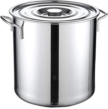 YCNLYSSR Marmites Grande marmite Professionnelle en Acier Inoxydable avec Couvercle, marmite à Induction polie Miroir, Compatible avec diverses Sources de Chaleur (Dimensions : 25 cm x 25 cm (10 L))