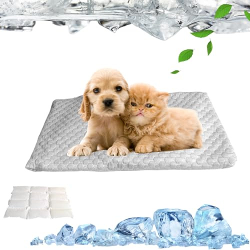 Tappetino refrigerante per cani, superficie resistente ai graffi, istantaneo, per cani e gatti (grigio, S)