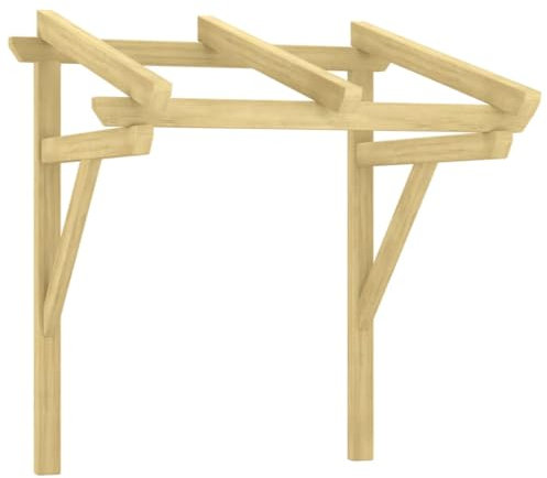 Auvent de Porte d'entrée, Marquise de Porte Extérieur 100x100x80 cm Bois de pin Massif imprégné