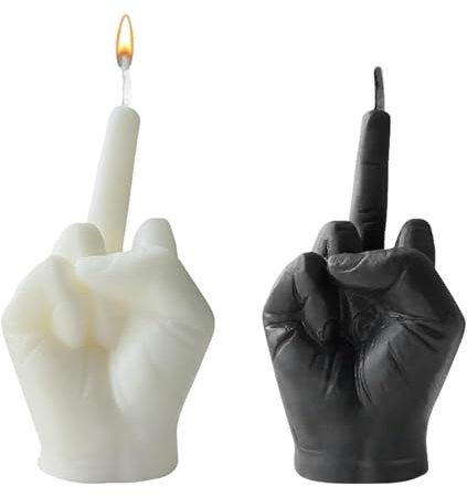LIUYIDM långfinger ljusform 2 stycken skinkfinger ljus personligt och intressant danskt ljus, naturliga sojabönor långfingerstearinljus, lämplig för skämtgåvor, roliga dekorationer