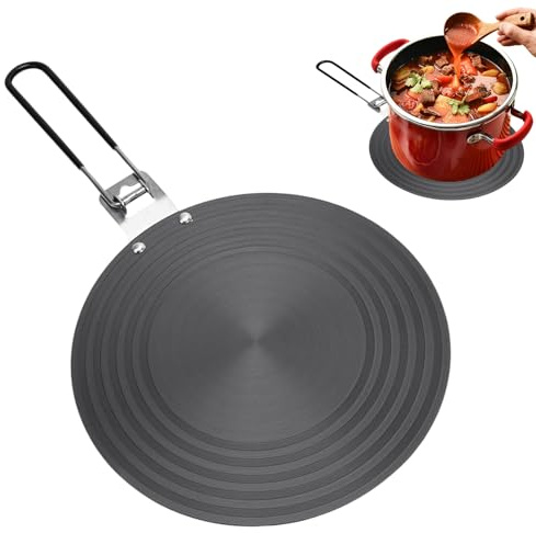 Adaptateur Induction 24 Cm Conversion Diffuseur Chaleur Pour Casserole Avec Poignée Pliable Plaques Vitrocéramique Aluminium Cuisine Appartement